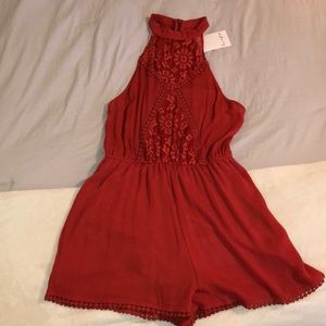 High-neck romper
